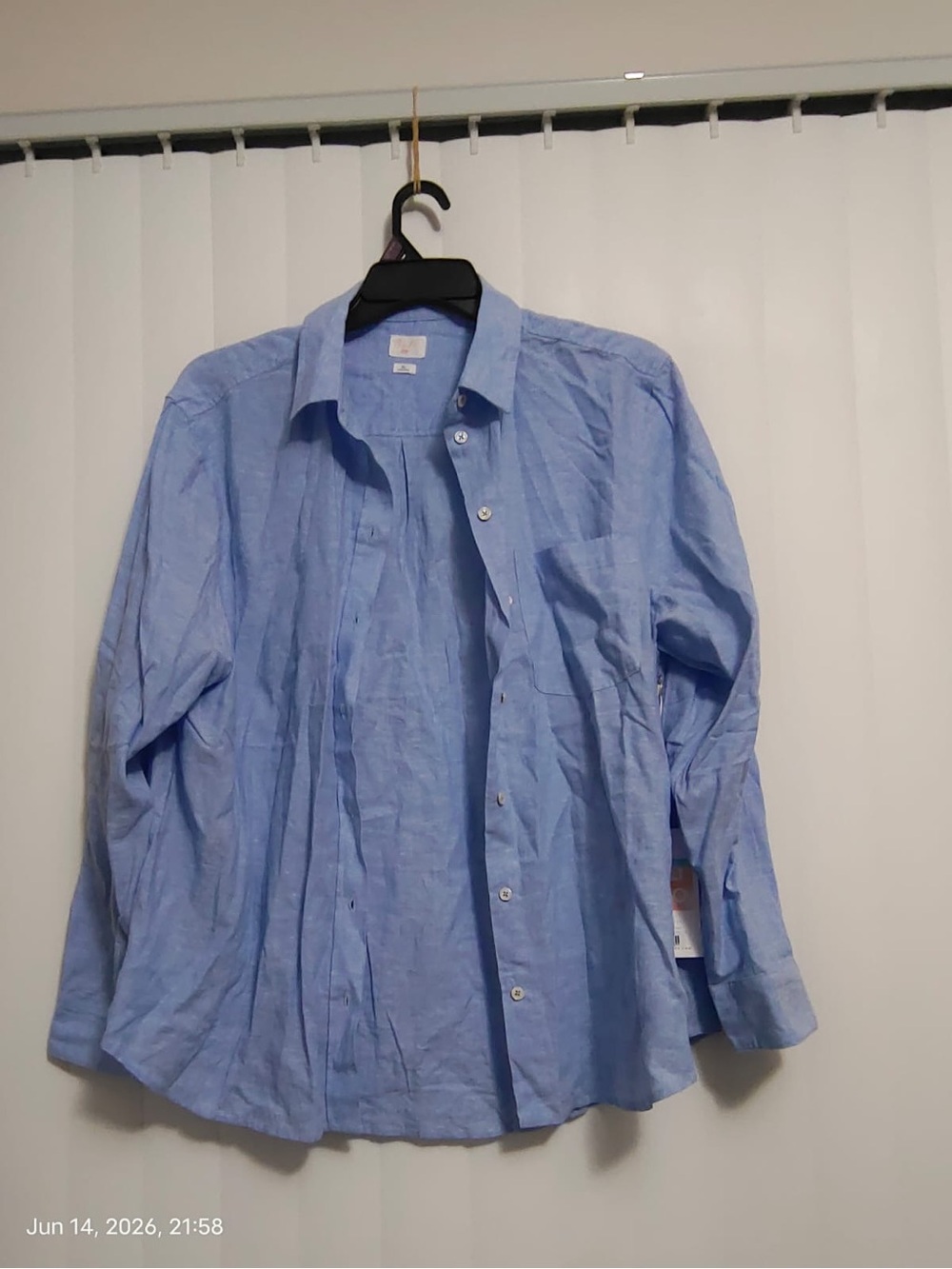NWT Kali 1850 Relaxed Fit Linen Button-Down Shirts - Classic Blue women size Xl